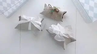 Slå in paket utan presentpapper: Presentask av toarulle