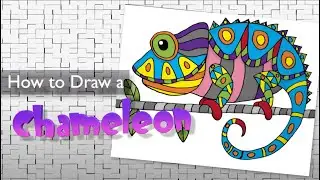 How to Draw a Chameleon  🦎 Art for Kids 🦎 Frazier Tales  🦎