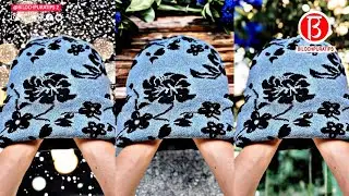 Cut off the sleeves of an old sweater make a pretty and warm hat. Slow Verision Full Video Ep 159