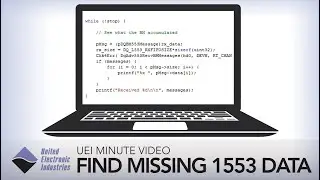 Поиск недостающих данных 1553 с помощью Bus Monitor в режиме RAW | Минутное видео UEI