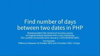 Find number of days between two dates in PHP