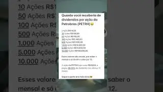 Quanto voc&ecirc; receberia de dividendos das a&ccedil;&otilde;es da Petrobras PETR4