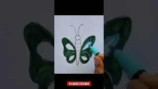 How to Draw Beautiful Butterfly 🦋 Easy Drawing With 6 Number #shorts