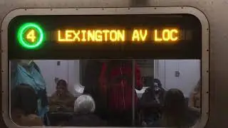 Brooklyn Bridge bound r142 (4) train with experimental LED sign arrives and departs 68 Street