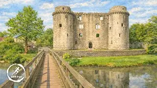 Virtual Run &ndash; Nunney Castle & Somerset Countryside (Spring) | Treadmill Scenery