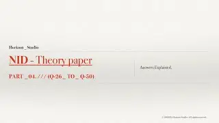 NID PAPER // SOLUTIONS // PART 04 // FOR, #NID // #NIDPASTPAPERS  // #NID2021