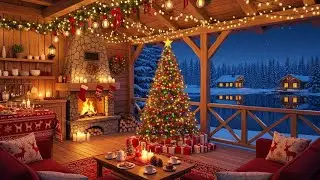 Christmas Jazz 🎄 Cozy Christmas Music | Warm Holiday Ambience, Fireplace Glow & Soft Falling Snow