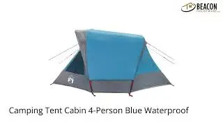 Camping Tent Cabin 4-Person Blue Waterproof