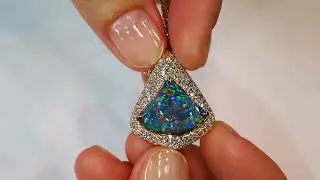 Lightning Ridge Black Opal Necklace at 5.84 carats by Kat Florence KF06575