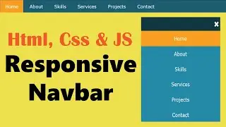 Responsive Navigation Bar using Html, Css & JavaScript | JavaScript Projects