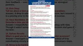 Part #2 Amazon Leadership Principles Interview Questions and Answers