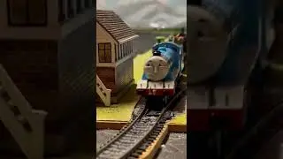 GORDON PASSES THE SIGNAL BOX WITH THE RESCUE CRANE