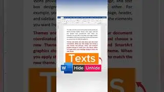 Hide & Unhide Texts in MS Word | MS Word Hide/Unhide tutorial. #msword