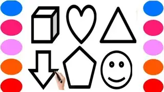 Cute shapes Drawing, Painting and Colouring for Kids and Toddlers_ Kids Art#shapesdrawing