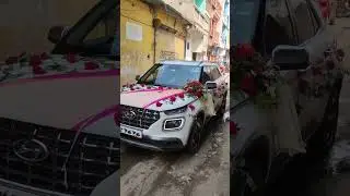 Wedding car decoration venue #hyundai #venue #decoration #shadi #barat