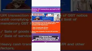 UPI transactions vs Notice of GST. #gst #taxationsystem #cash #ITR