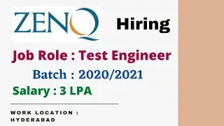 ZenQ Off Campus Hiring Freshers for the Role of Test Engineer |