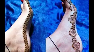 simple and easy feet mehndi design/border foot mehndi design/पैरों के लिए मेहंदी डिजाइन