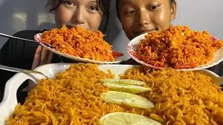 🔥SPICY🔥CHATPATE WITH 2❌BLACK CURRENT NOODLES 🔥CHALLENGE 🔥/ my sister😘And With punishment😂