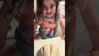 Lilah makes:Bread #baking #cooking #kidslearning #kids 