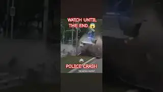 Brutal Police Crash Against Pole! 🚓💥 #shorts