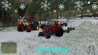 Winter Forestry FS19. Transporting logs in snow.