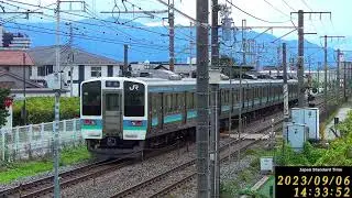 JR 中央本線ライブカメラ② 9月6日の踏切設備工事