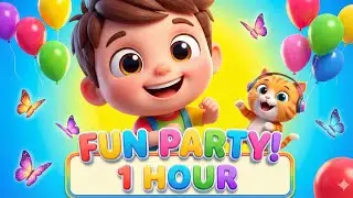 Happy Boy & Cat Dance Party 🐱 1 Hour NonStop Fun Balloon Songs