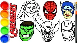 How to draw Avengers | Marvel Avengers | Thor, Spiderman, Captain America, Hulk, Wolverine, Iron Man