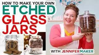 Glass Etching on Cookie Jars with a Cricut Stencil!