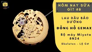 Lau Dầu Bộ Máy Miyota 8N24 Skeleton Nhật Bản Trên Đồng Hồ Gemax - Hôm Nay Sửa Gì? | #8