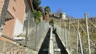 Privater Schr&auml;gaufzug Sementina Bergfahrt Hersteller Heutschi inclined elevator funicular funicolare