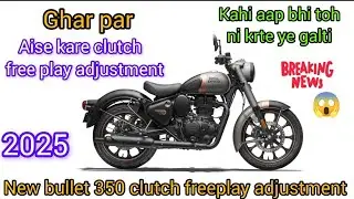 New bullet 350 Military black ⚠️clutch cable free play adjustment#trending#newbullet350#royalenfield