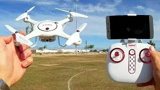 Syma X5UW-D Position Hold FPV Camera Drone Flight Test Review