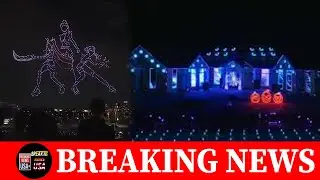 Watch the kpop demon hunters light show turn halloween into a neon concert