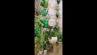Beautiful and unique tower for plants / ghar par cement se bnaye plants ke liye sundar tower \ art \