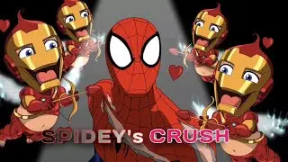 Ultimate Spiderman - [ Spiderman Crush On Ironman ] in English #shorts #youtubeshorts #status
