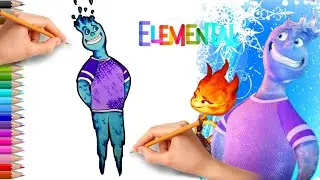 How to draw Water Element Wade ELEMENTAL PIXAR #howtodraw #art