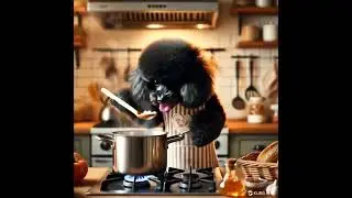 Poodle Chef Cute #PoodleChef#DogCooking#FourLeggedChef#CuteChefDog