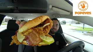 Eating Popeyes New Golden BBQ Chicken Sandwich