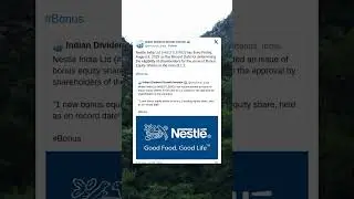 Nestle India Ltd has fixed Record Date for Bonus Issue 2025. #BreakingNews #StockMarket
