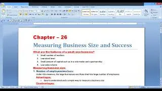 OL Business Chapter 26: Measuring Business Size and Success