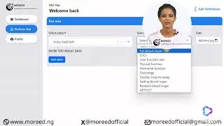Moreed EMR System. The Lab Technician Dashboard