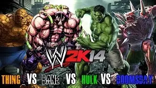 WWE 2K14 S1E4 - Thing VS Bane VS Hulk VS Doomsday (Steel Cage)