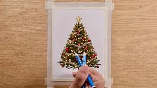 Merry Christmas / Drawing with Oil Pastels 