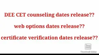 Ap DEE CET counseling 2020//ap deecet web options dates