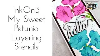My Sweet Petunia Layering Stencils Slim Line Card
