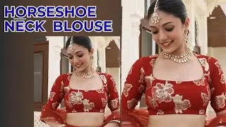 Horseshoe neck blouse cutting & stitching| horseshoe neck with princess cut blouse cutting tutorial