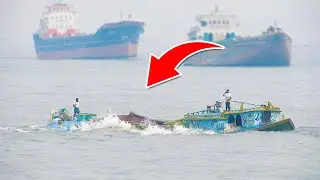 Overloaded Sand-laden Ship Faces Danger Of Sinking Due To Loading Beyond Capacity