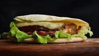ULTIMATE! BACON PLUM BURGER | Burger with Bacon, Mozzarella, Dried Plums and Homemade pita bread!